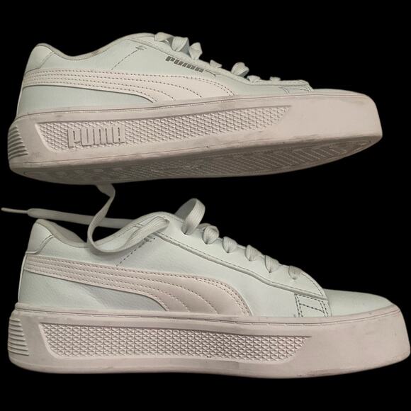 Worn Once Light Blue / White PUMA Carina 2.0 SD Platform Sneakers Women’s Size 9 - Picture 5 of 7